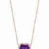 Clearance * Effy Collection Amethyst (3-5/8 Ct. T.W.) & Diamond (1/4 Ct. T.W.) Heart 18 Pendant Necklace In 14K Rose Gold Amethyst