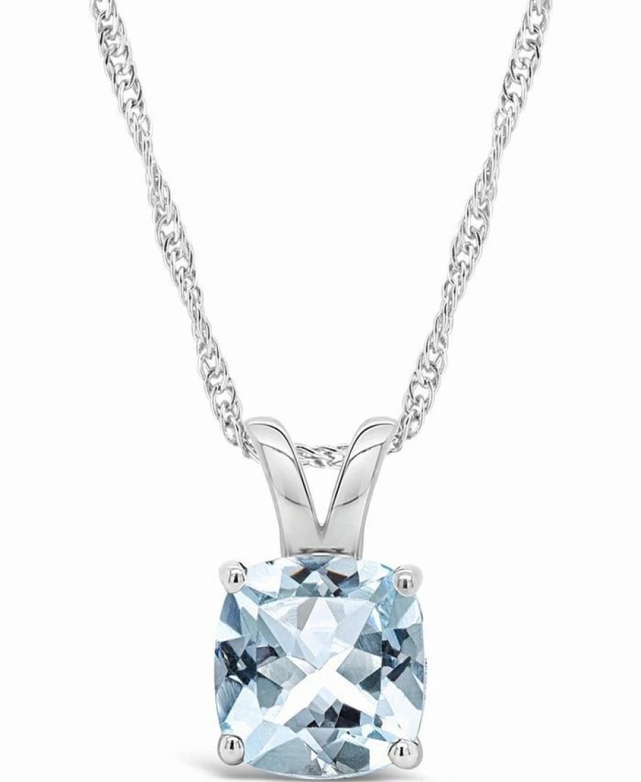 Best * Macy'S Sky Blue Topaz (2-3/4 Ct. T.W.) Pendant Necklace In Sterling Silver. Also Available In Rose Quartz, And Amethyst