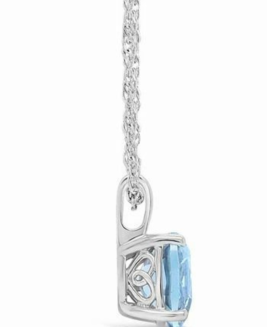 Best * Macy'S Sky Blue Topaz (2-3/4 Ct. T.W.) Pendant Necklace In Sterling Silver. Also Available In Rose Quartz, And Amethyst