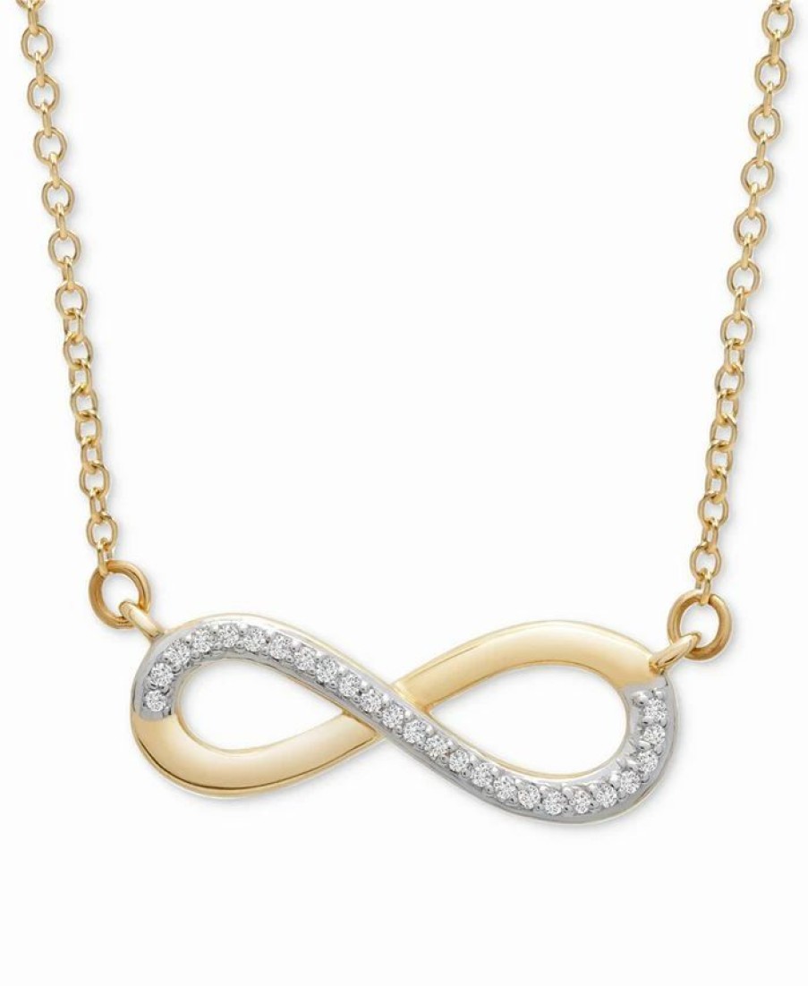 Wholesale * Wrapped Diamond Infinity 17 Pendant Necklace (1/20 Ct. T.W.) In 14K Gold, Created For Macy'S Yellow Gold