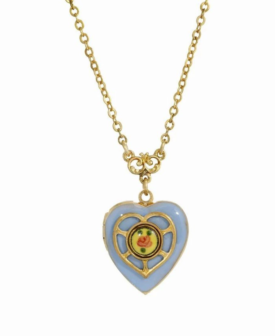 New * 2028 Heart Locket Necklace Blue