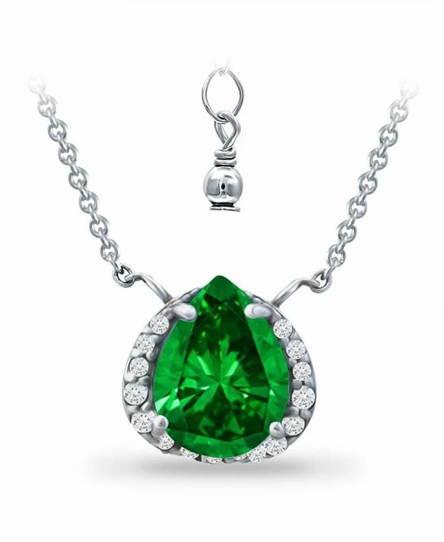 Online * Giani Bernini Created Green Quartz And Cubic Zirconia Accent Necklace Sterling Silver, Green