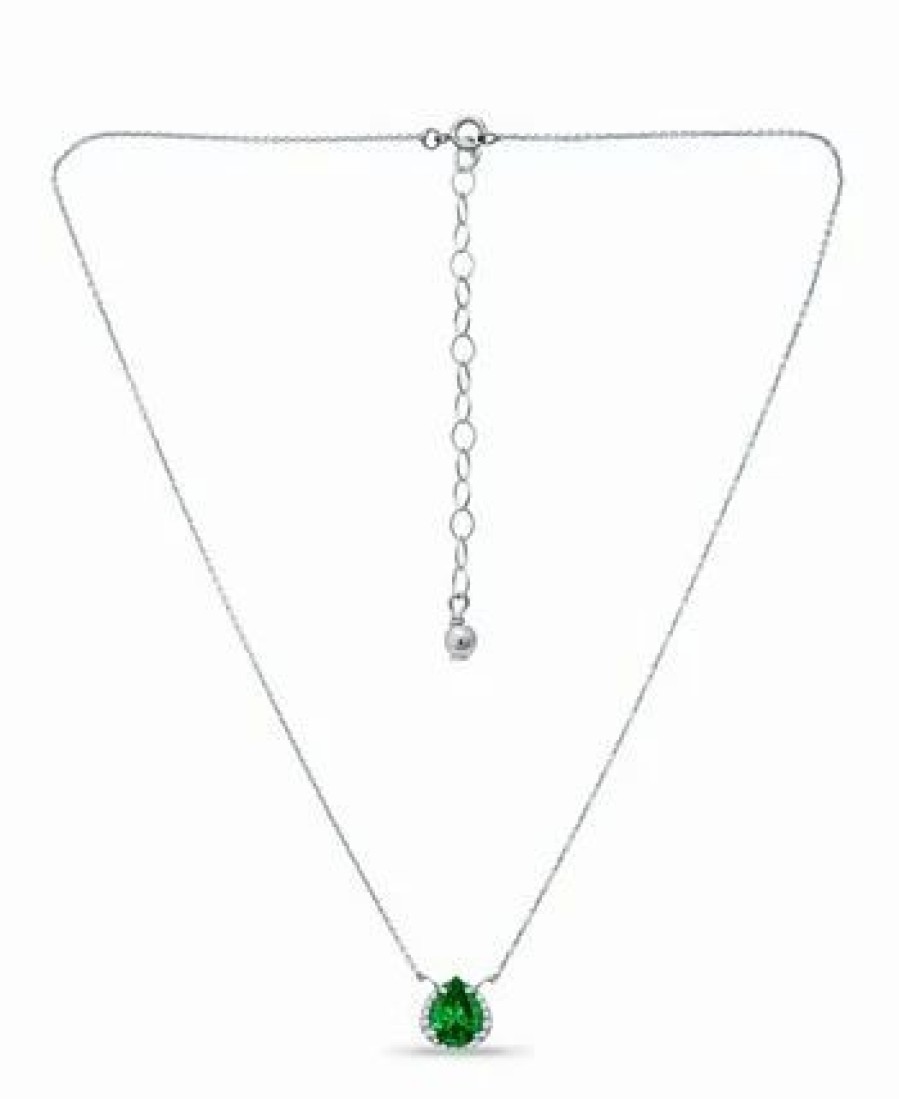 Online * Giani Bernini Created Green Quartz And Cubic Zirconia Accent Necklace Sterling Silver, Green