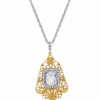 Wholesale * 2028 Crystal Filigree Pendant Necklace Multi