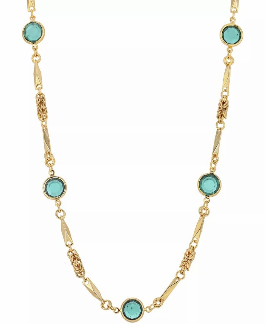 Wholesale * 2028 14K Gold Plated Dipped Green Chanel Necklace Green