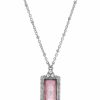 New * 2028 Silver-Tone Crystal Pendant Necklace