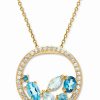 Online * Macy'S Ulticolor Topaz Scattered Cluster Halo 18 Pendant Necklace (1-1/8 Ct. T.W.) In 10K Gold Gold