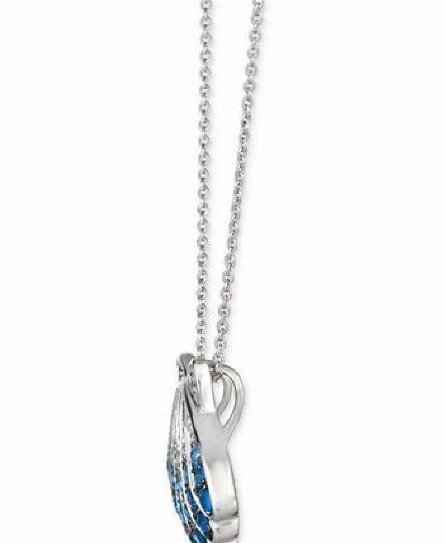 Clearance * Le Vian Multi-Sapphire (5/8 Ct. T.W.) & Nude Diamond (1/20 Ct. T.W.) Shell Pendant Necklace In 14K White Gold, 18 + 2 Extender No Color