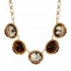 Clearance * 2028 Oval Tiger Eye Cameo Adjustable Necklace, 16 + 3 Brown