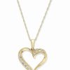 New * Macy'S Diamond Heart 18 Pendant Necklace (1/6 Ct. T.W.) In 14K Gold (Also Available In 14K White Or Rose Gold)