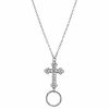 Hot * 2028 Women'S Pewter Cross Eyeglass/Badge Holder Necklace White