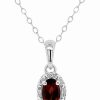 Hot * Macy'S Gemstone And Diamond Accent Pendant Necklace In Sterling Silver