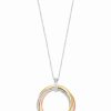 New * Effy Collection Diamond Circle 18 Pendant Necklace (5/8 Ct. T.W.) In 14K Tricolor Gold Two Toned