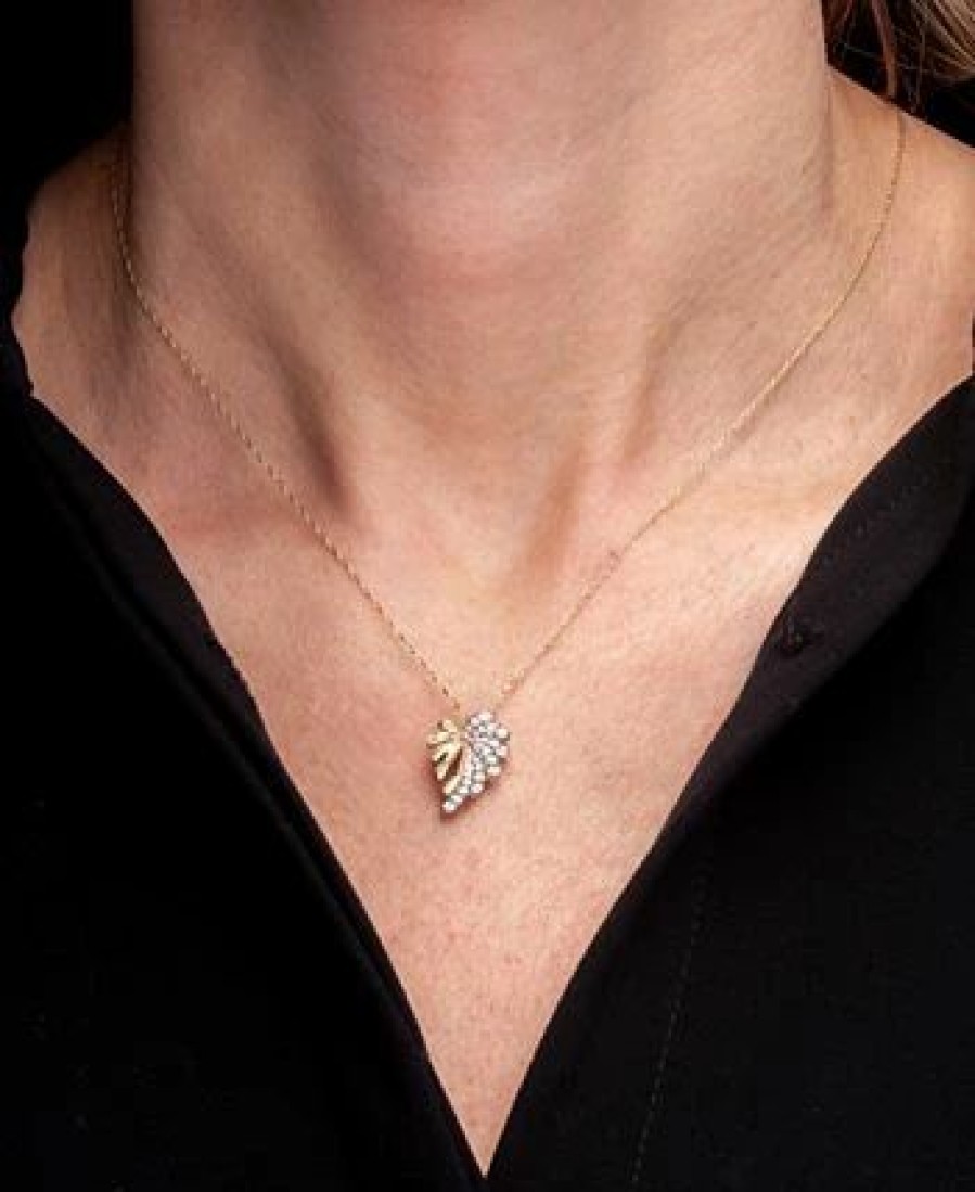 Wholesale * Wrapped Diamond Palm Tree Pendant Necklace (1/5 Ct. T.W.) In 10K Gold, 16 + 2 Extender, Created For Macy'S Yellow Gold