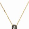 Best * Kate Spade New York Gold-Tone Square Glitter Stone Mini Pendant Necklace, 17 + 3 Extender