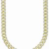 New * Macy'S 24 Men'S Two-Tone Cuban Link Chain Necklace In 14K Gold-Plated Sterling Silver And Sterling Silver Two-Tone