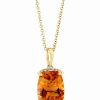 Best * Effy Collection Citrine (5-3/4 Ct. T.W.) & Diamond (1/20 Ct. T.W.) 18 Pendant Necklace In 14K Gold Citrine