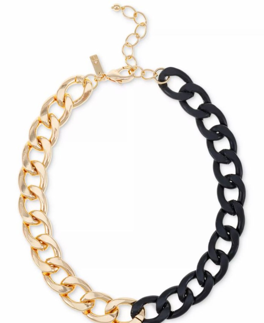 Best * Inc International Concepts Two-Tone Large Link Collar Necklace, 17 + 3 Extender, Created For Macy'S Multi