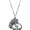 Hot * 2028 Pewter Cat With Blue Enamel Fish In Glass Fishbowl Necklace 30 Blue