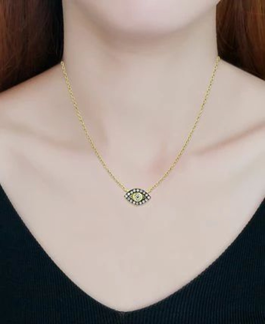 Online * Giani Bernini Cubic Zirconia With Black Rhodium Evil Eye Pendant, 18K Gold Over Silver Gold Over Silver