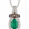 Wholesale * Le Vian Emerald (5/8 Ct. T.W.) & Diamond (1/4 Ct. T.W.) Adjustable Pendant Necklace In 14K White Gold Emerald