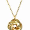 New * Italian Gold Love Knot 18 Pendant Necklace In 14K Gold Yellow Gold