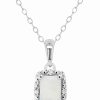 Best * Macy'S Opal (1/3 Ct. T.W..) And Diamond Accent Pendant Necklace In Sterling Silver (Also Available In Aquamarine)