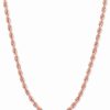 Clearance * Macy'S 14K Rose Gold Diamond-Cut Rope Chain 20 Necklace (2-1/2Mm) Rose Gold