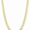 Hot * Italian Gold 20 Two-Tone Open Curb Link Chain Necklace In Solid 14K Gold & White Gold Two-Tone