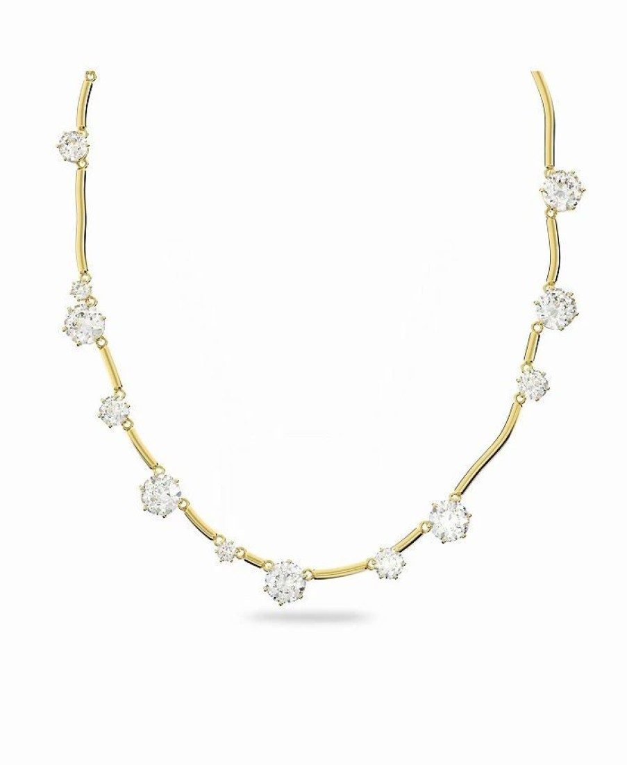 Clearance * Swarovski Constella Round Cut Crystal Necklace Gold