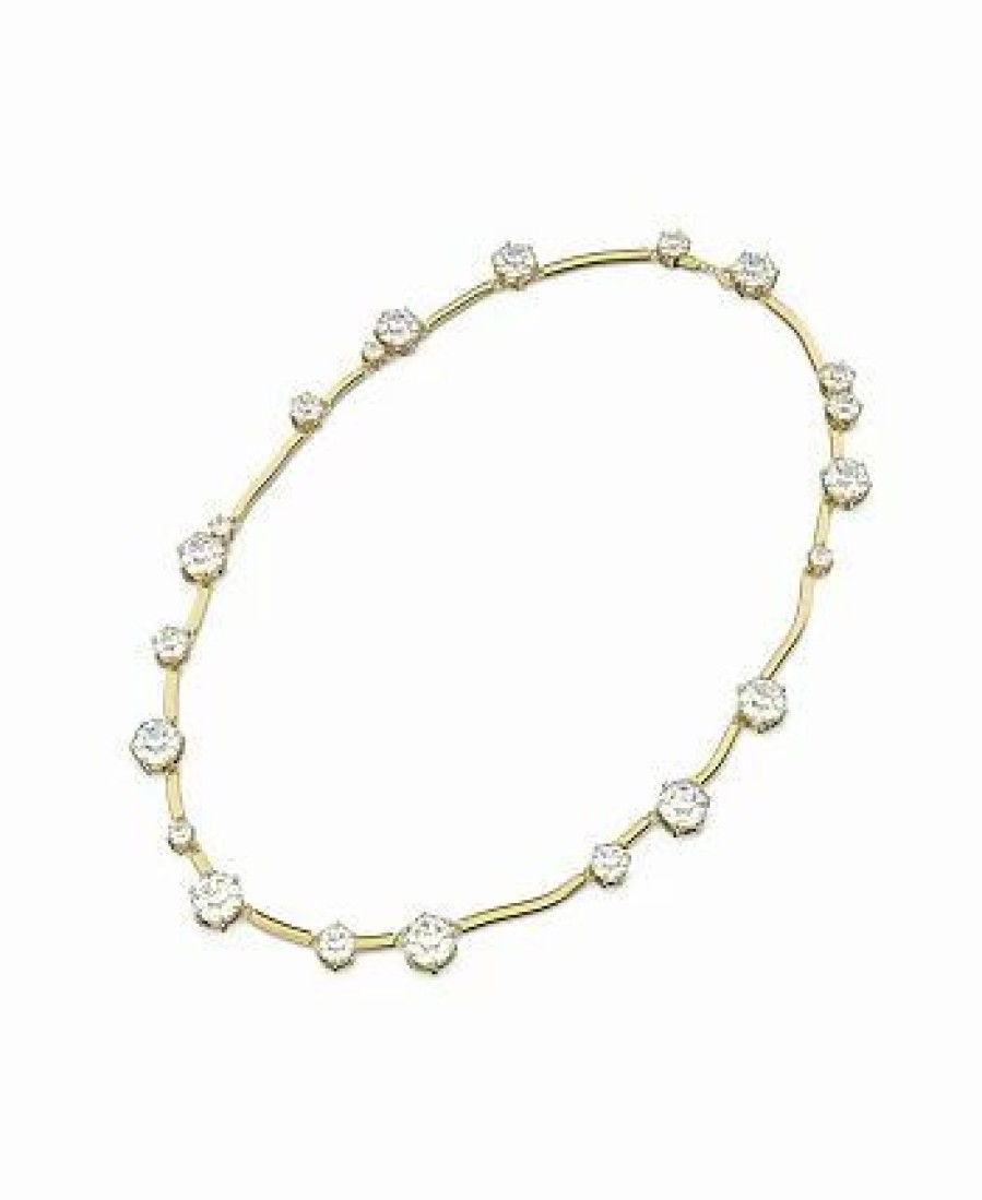 Clearance * Swarovski Constella Round Cut Crystal Necklace Gold