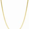 New * Sarah Chloe Herringbone Link 16 Chain Necklace In 14K Gold-Plated Sterling Silver Gold Over Silver