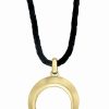 Online * Effy Collection Men'S Moon Symbol Leather Cord 20 Pendant Necklace In 18K Gold-Plated Sterling Silver Gold