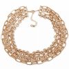 New * Anne Klein Gold-Tone Mixed Link Layered Statement Necklace, 16 + 3 Extender Gold