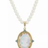 Online * 2028 Gold-Tone Pearl Necklace Blue