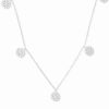 Hot * Macy'S Cubic Zirconia Cluster Disc Dangle 17 Statement Necklace In Sterling Silver (Also In 14K Gold Over Silver)