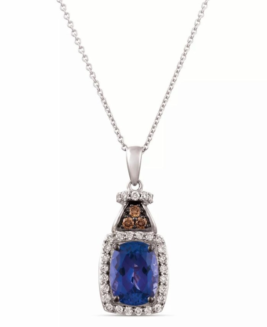 Clearance * Le Vian Blueberry Tanzanite (2 Ct. T.W.) & Diamond (1/3 Ct. T.W.) 18 Pendant Necklace In 14K White Gold Tanzanite