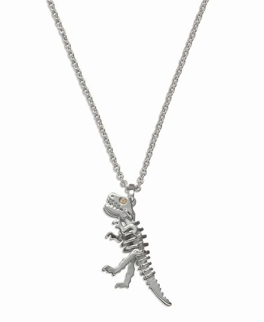 Hot * Coach Faux Stone Signature Rexy Pendant Necklace Crystal, Rhodium