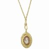 Online * 2028 Women'S Gold Tone Oval Carnelian Cameo Locket Necklace Orange