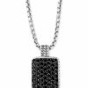 Wholesale * Effy Collection Men'S Black Spinel Dog Tag 22 Pendant Necklace In Sterling Silver Black Spinel