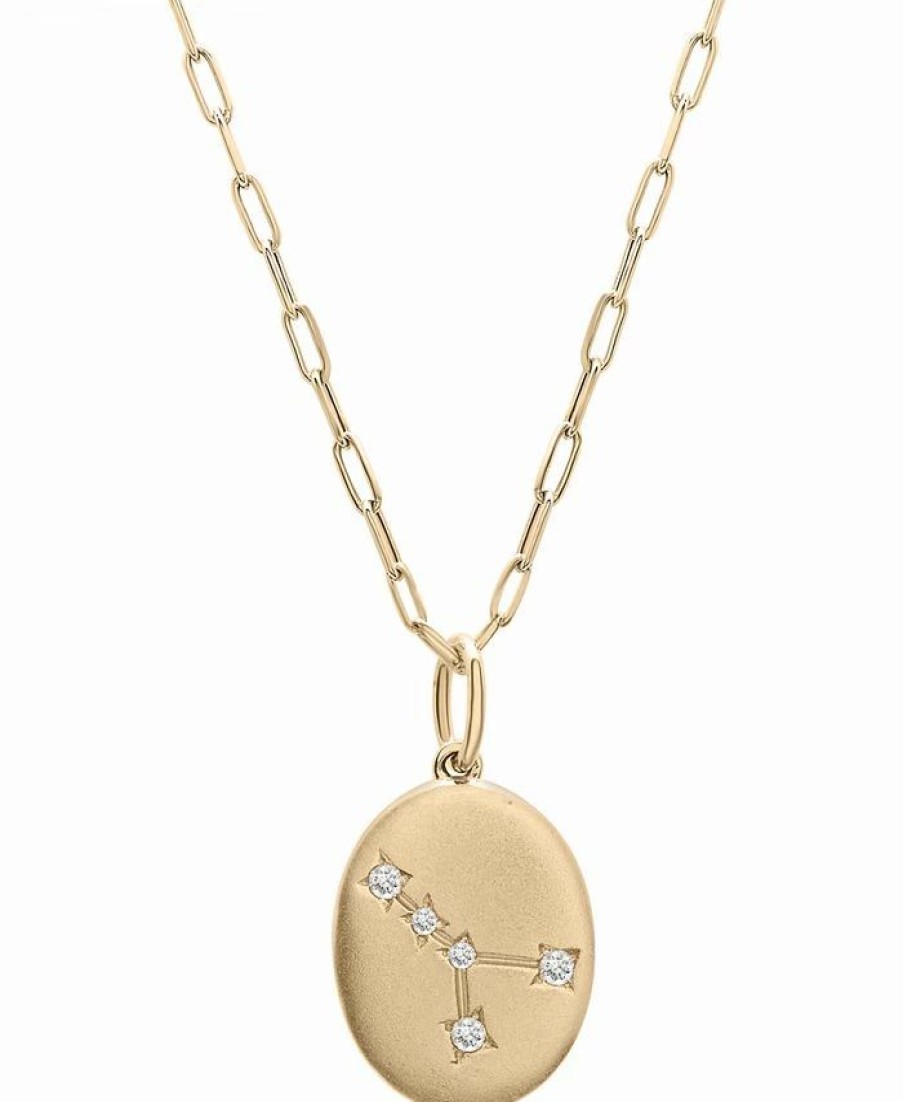 Clearance * Wrapped Diamond Cancer Constellation 18 Pendant Necklace (1/20 Ct. Tw) In 10K Yellow Gold, Created For Macy'S Yellow Gold