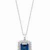 Hot * Effy Collection London Blue Topaz (5-1/4 Ct. T.W.) & Diamond (1/4 Ct. T.W.) Halo 16 Pendant Necklace In 14K White Gold London Blue Topaz