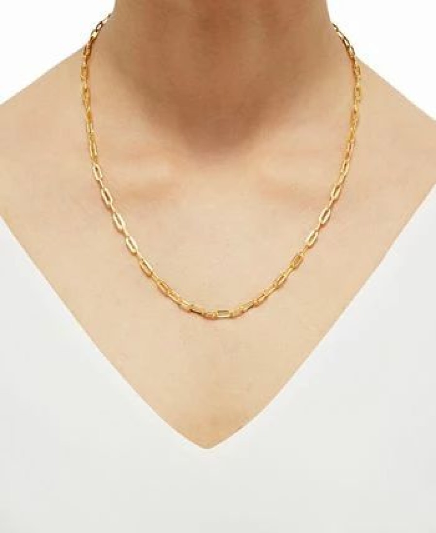 Hot * Italian Gold Paperclip Link 20 Chain Necklace In 10K Gold Gold