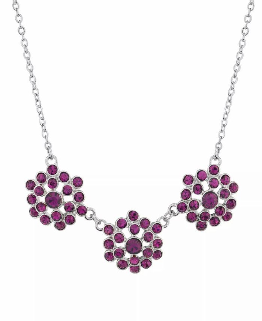 Hot * 2028 Silver-Tone Collar Necklace Purple