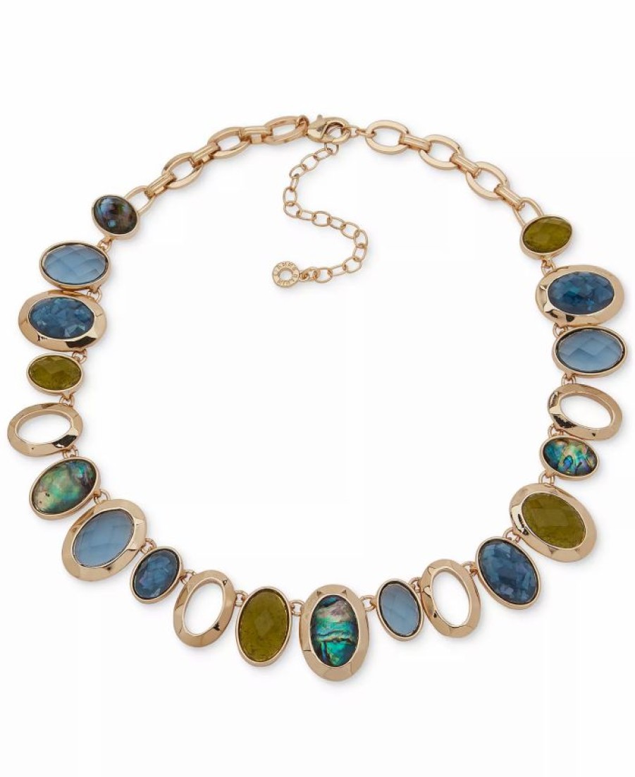 Online * Anne Klein Gold-Tone Multicolor Faceted Collar Necklace, 16+ 3 Extender Multi