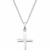 Hot * Macy'S Sterling Silver Necklace, Polished Cross Pendant No Color