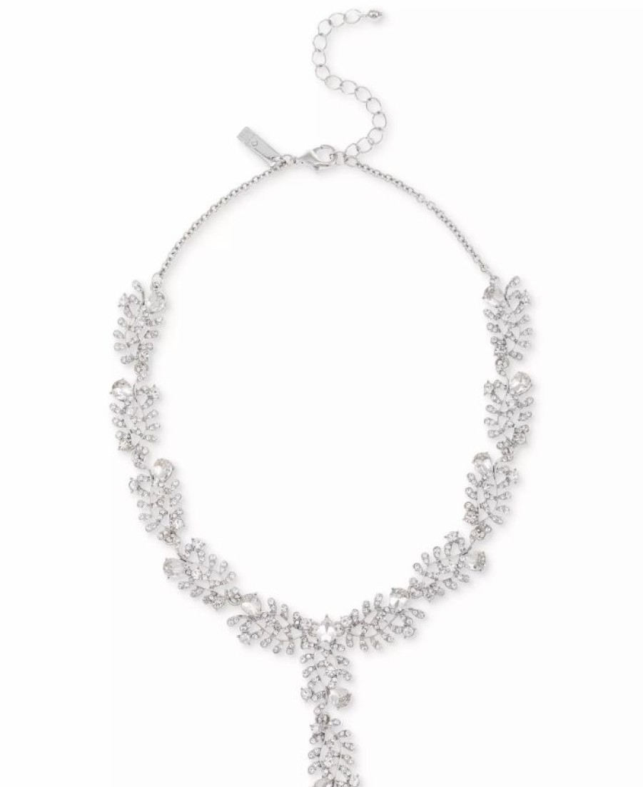 New * Inc International Concepts Silver-Tone Crystal Garland Lariat Necklace, 16 + 3 Extender, Created For Macy'S Crystal