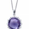 New * Anzie Methyst Solitaire Pendant Necklace (2-7/8 Ct. T.W.) In Sterling Silver, 16 + 1 Extender Purple