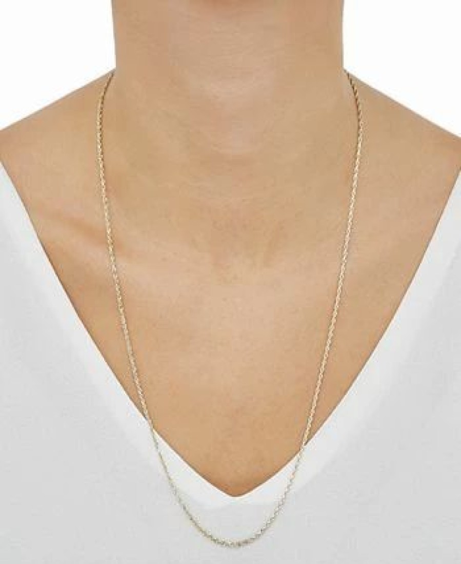 Best * Glitter Rope 24 Chain Necklace In 10K Gold, Created For Macy'S Yellow Gold