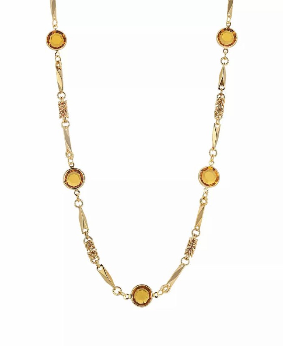 Best * 2028 Gold-Tone Topaz Chanel Necklace Yellow